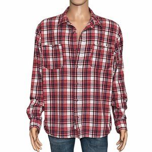 Levi’s shirt long sleeve red white size XL